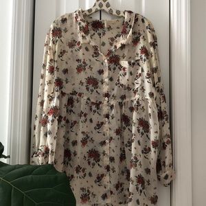 FREE PEOPLE SHEER FLORAL TUNIC